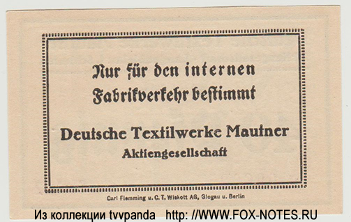 Deutsche Textilwerke Mautner A.G. Langenbielau i Schlesien 40 Pfennig