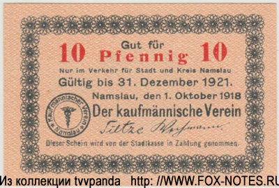 Stadt Namslau 10 Pfennig 1918