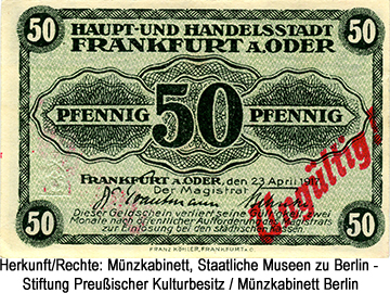 Stadt Frankfurt (Oder) 50 Pfennig 1917