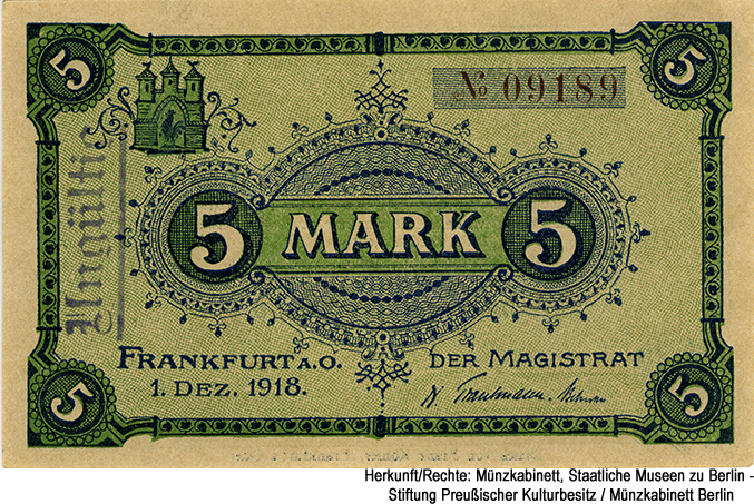 Stadt Frankfurt (Oder) 5 Mark 1918