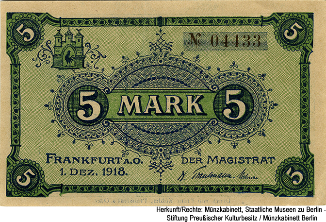 Stadt Frankfurt (Oder) 5 Mark 1918