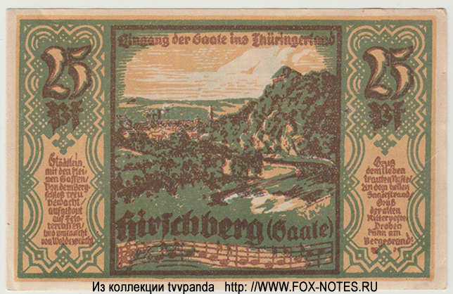 Stadtgemeinde Hirschberg a.d. Saale 25 Pfennig 1921