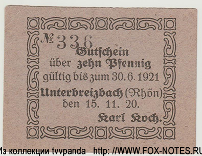 Karl Koch 10 Pfennig 1920