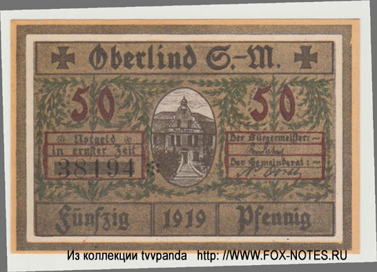 Gemeinde Oberlind 50 Pfennig 1919