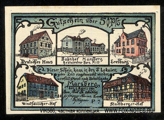Stadt Marsberg 50 Pfennig 1921