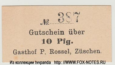 Gasthof P. Rossel, Züschen 10 Pfennig.