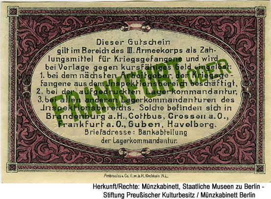 Lager Frankfurt (Oder) 50 Pfennig 1917