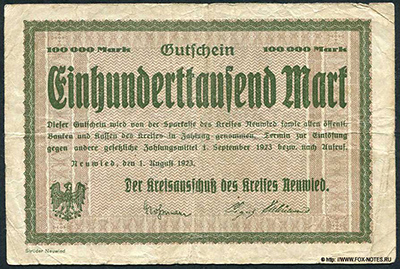 Kreis Neuwied 100000 Mark 1923