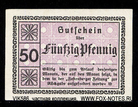 Einkaufsgenossenschaft der Festenberger Kolonialwarenhändler e.G.m.b.H. 50 Pfennig