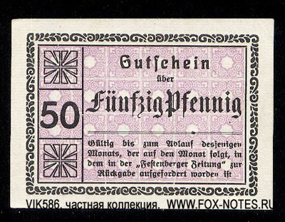 Einkaufsgenossenschaft der Festenberger Kolonialwarenhändler e.G.m.b.H. 50 Pfennig