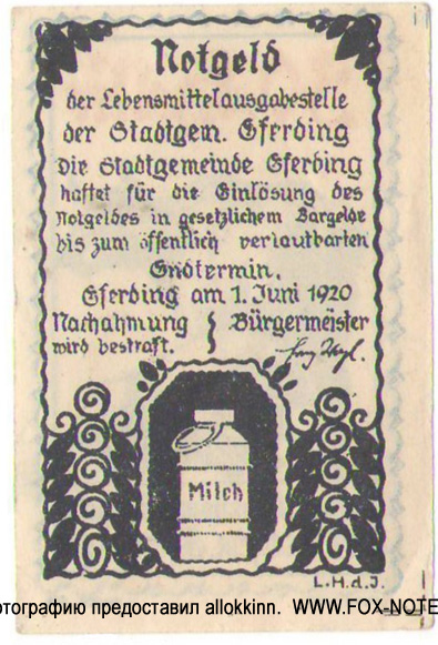 Gemeinde Eferding 30 Heller 1920