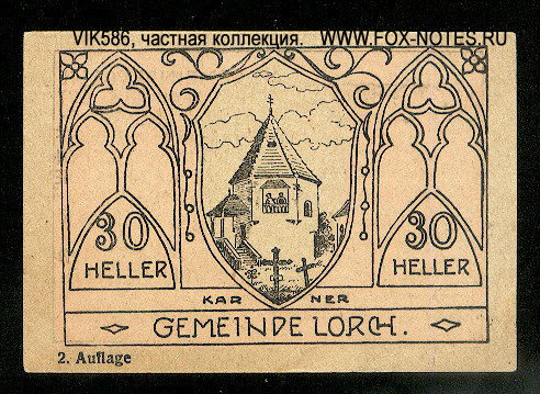 Gemeinde Lorch 30 Heller 1920
