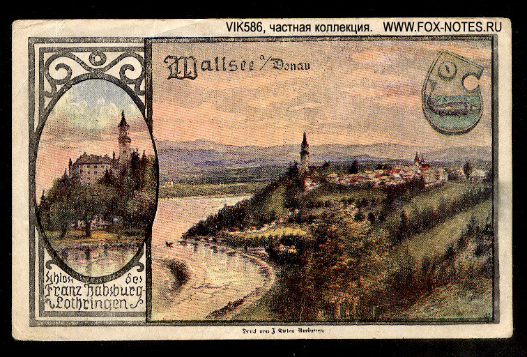 Gutschein der Gemeinde Wallsee a. D. 180 Heller. Mai 1920