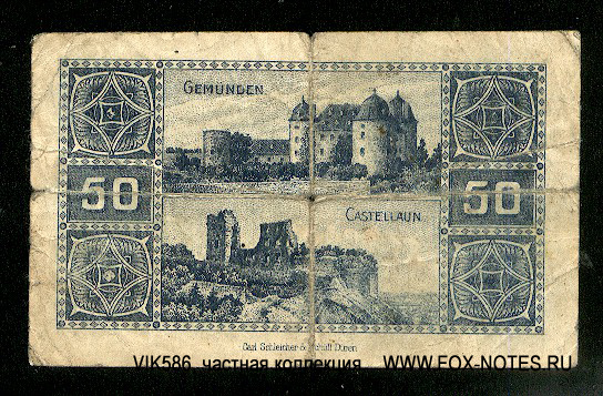 Kreis Simmern. Gutschein. 50 Pfennig. 1. Septemberz 1918.