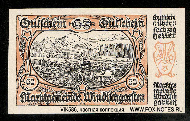 Marktgemeinde Windischgarsten 60 Heller 1920