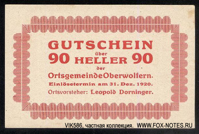 Oberwolfern 90 Heller 1920