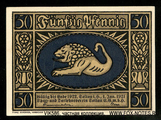 Spar-und Darlehnsverein Soltau 50 Pfennig 1921