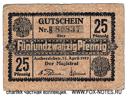 Stadt Aschersleben 25 Pfennig 1917