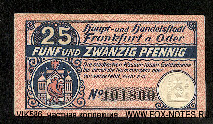 Stadt Frankfurt (Oder) 25 Pfennig 1920