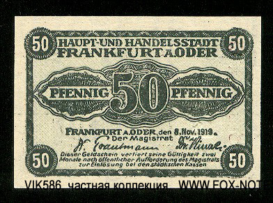 Stadt Frankfurt (Oder) 50 Pfennig 1919
