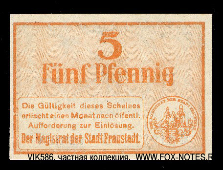 Stadt Fraustadt 5 Pfennig