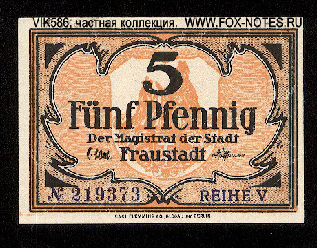 Stadt Fraustadt 5 Pfennig
