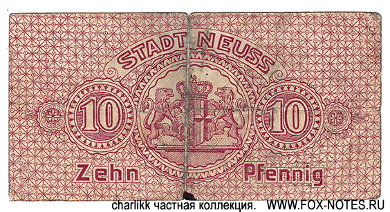 Stadt Neuss 10 Pfennig 1918