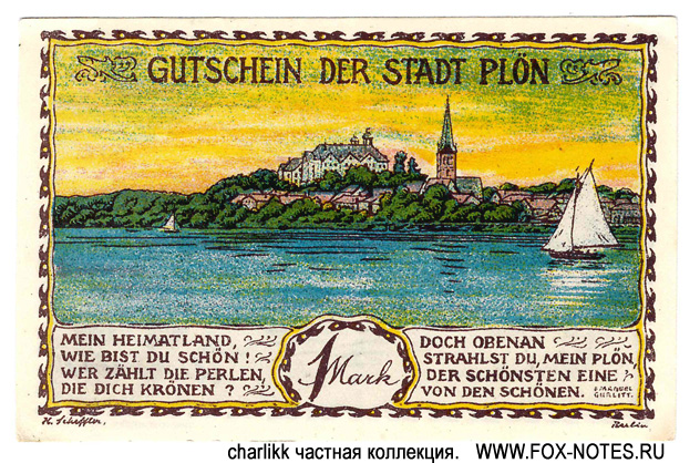 Stadt Plön 1 Mark 1921
