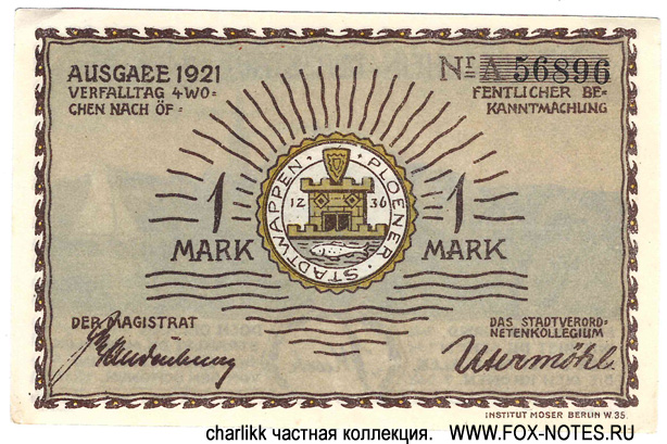 Stadt Plön 1 Mark 1921
