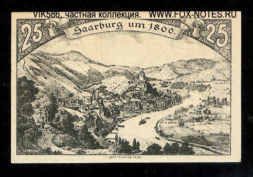 Stadt Saarburg 25 Pfennig 1920 notgeld
