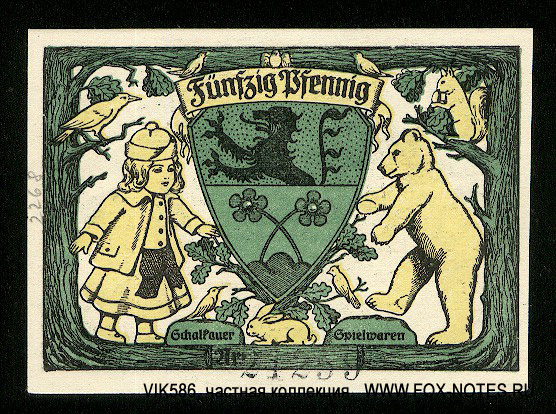Notgeld der Stadt Schalkau. 50 Pfennig 1920.