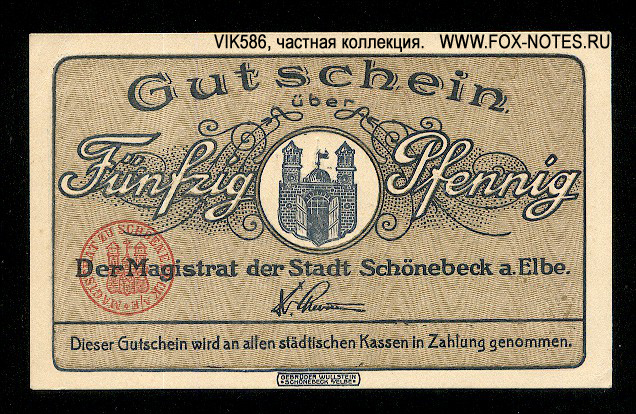 Stadte Schönebeck 50 Pfennig 1921