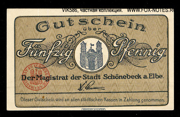 Stadte Schönebeck 50 Pfennig 1921