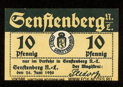 Stadt Senftenberg 10 Pfennig 1920