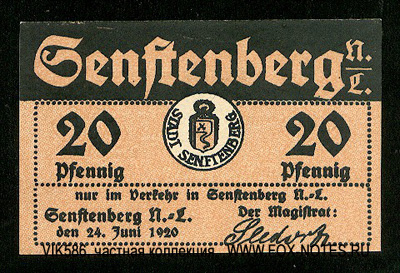 Stadt Senftenberg 20 Pfennig 1920