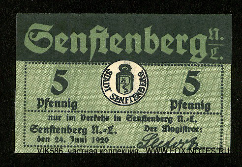 Stadt Senftenberg 5 Pfennig 1920