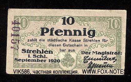 Stadt Strehlen 10 pfennig 1920