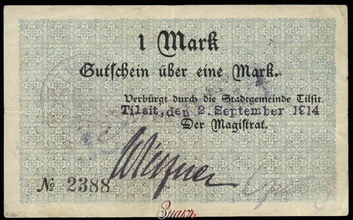 Stadt Tilsit 1 Mark 1914