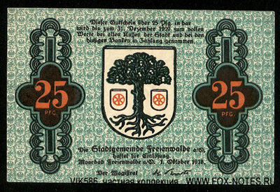 Stadtgemeinde Freienwalde 25 Pfennig 1918