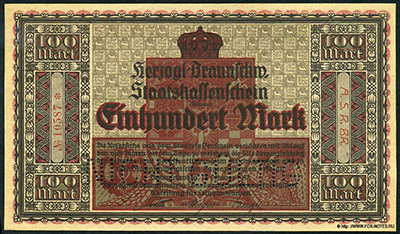 Herzogtum Braunschweig 100 Mark 1918