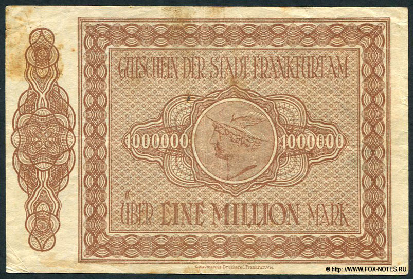 Stadt Frankfurt a/M. 1000000 Mark 1923 notgeld
