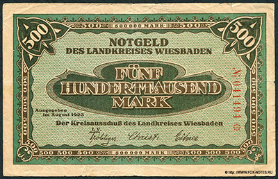 Stadt Wiesbaden 500000 Mark 1923