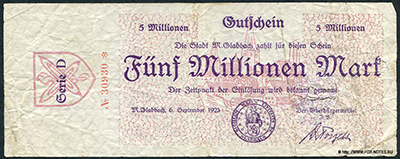 München-Gladbach 5 Millionen Mark 1923