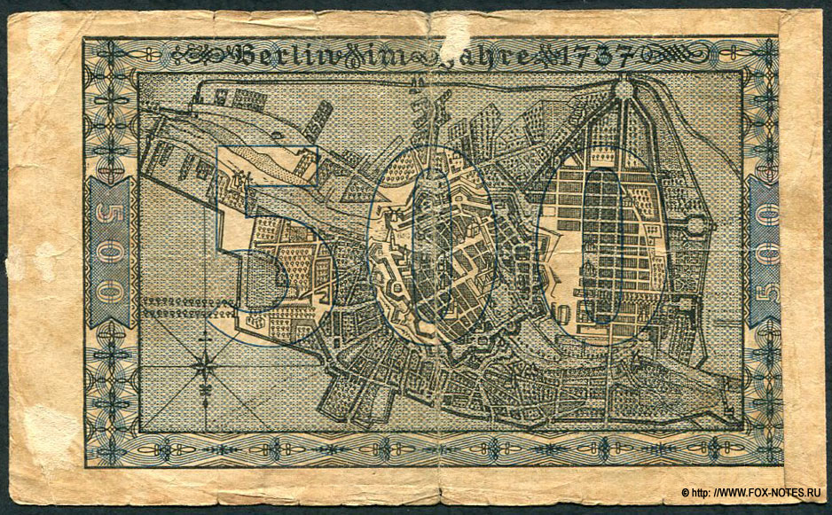 Magistrat der Reichshaupstadt Berlin Eine Million Mark 1923
