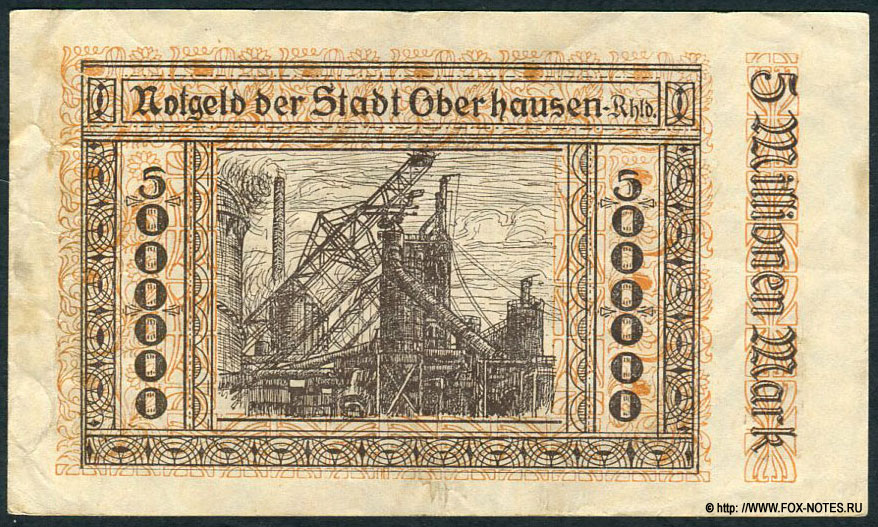 Notgeld der Stadt Oberhausen. 10. August 1923. 