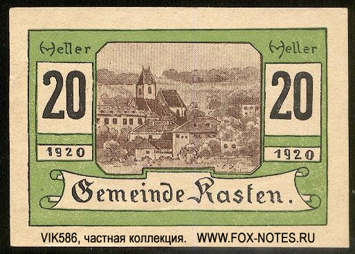 Gemeinde Kasten 20 Heller 1920