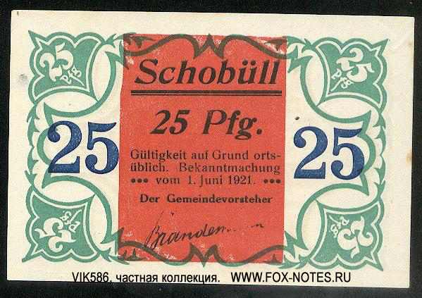 Notgeld der Gemeinde Schobüll. 1. Juni 1921.