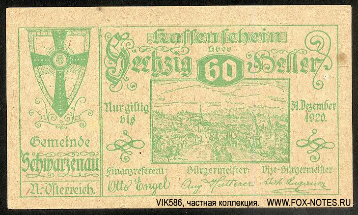 Gemeinde Schwarzenau Niederösterreich 60 Heller 1920