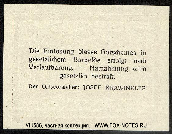 Gutschein der Gemeinde Thann. 10 Heller 1920 notgeld
