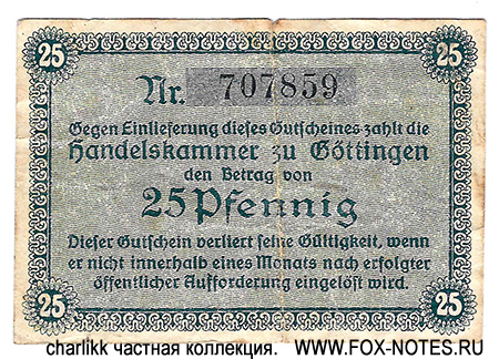 Handelskammer Göttingen 25 Pfennig 1917